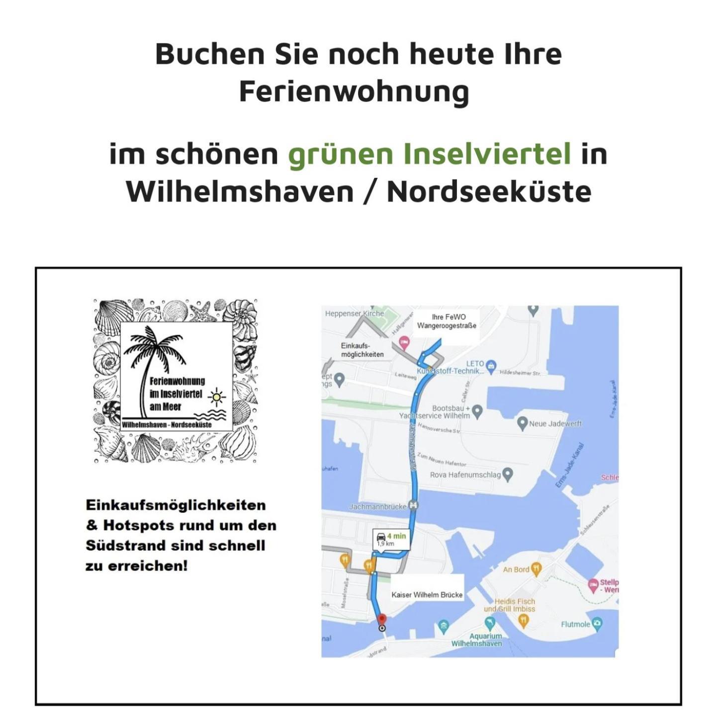 Ferienwohnung Apartment Wilhelmshaven Inselviertel In Bester Lage - Selbstaendiger Check In Moeglich Exterior foto
